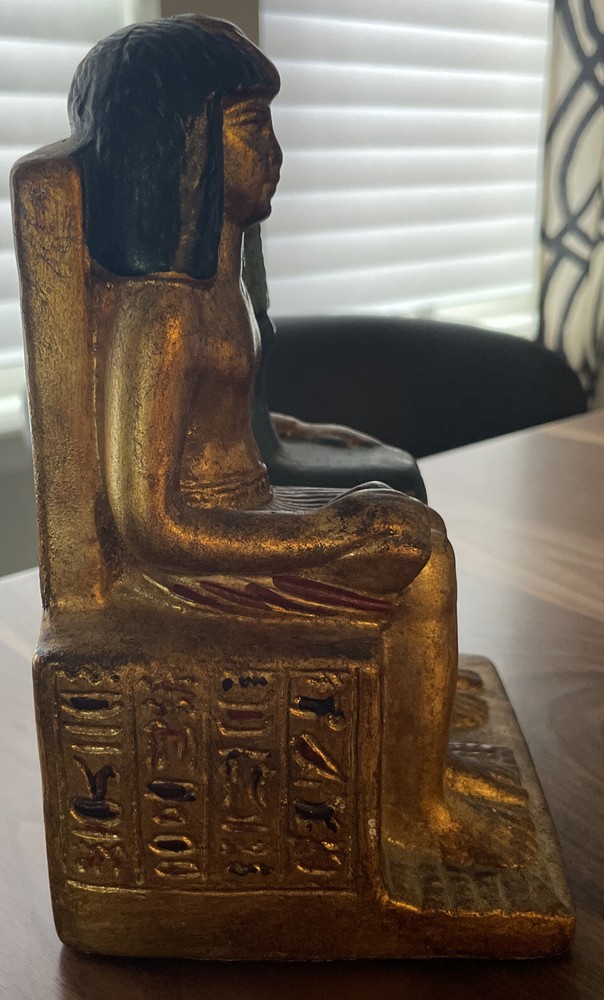 Handmade Egyptian Sculpture Bookend Gold Pharaohs