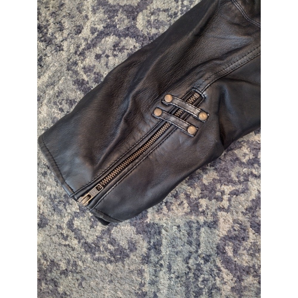 Custom Bilt Drago Leather Motorcycle Jacket - XL - Distressed Biker Armor