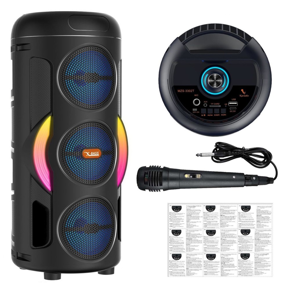 BT Party Bluetooth Speaker System Big Led Portable Stereo Tailgate Loud