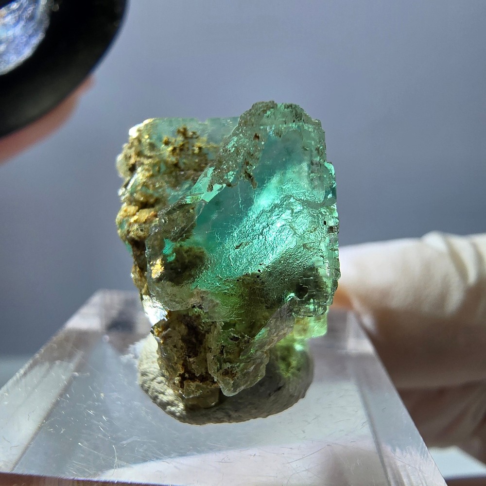 Clear Phantom Fluorite Cube parquetted, green Okorusu, Namibia 27*19*17mm