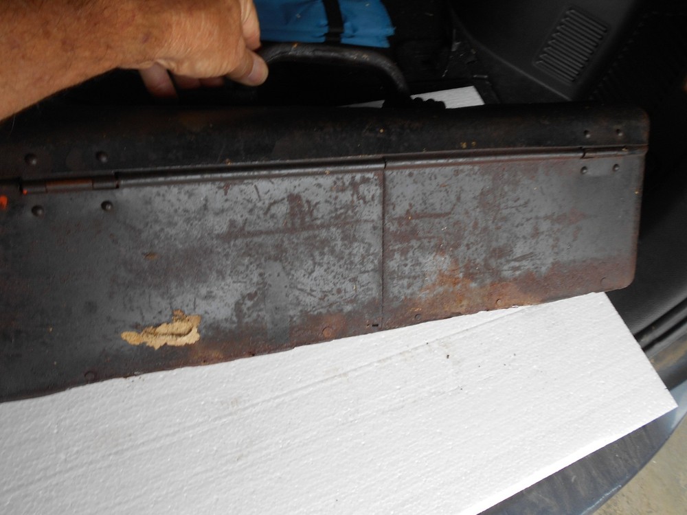 Antique Metal Tool Box with Very Fancy Handle