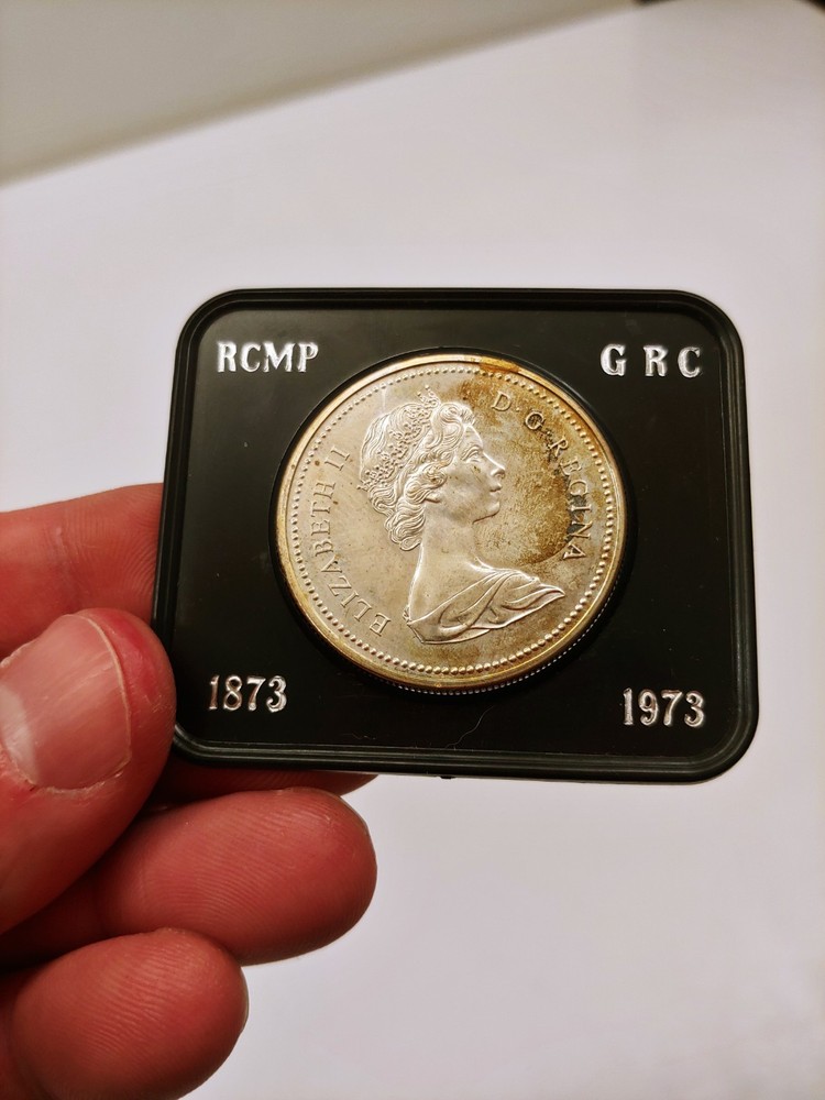 1973 Canada RCMP Centennial Silver Dollar Coin (50% SILVER) *MINT-STATE*