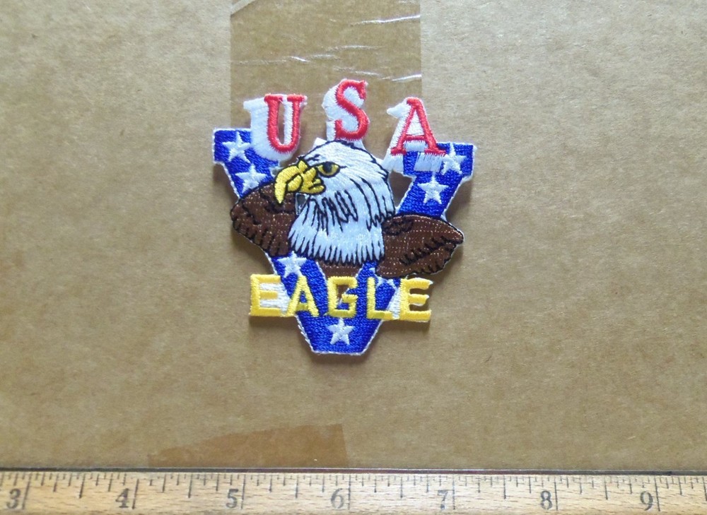U S A - Eagle with V Embroidered Patch