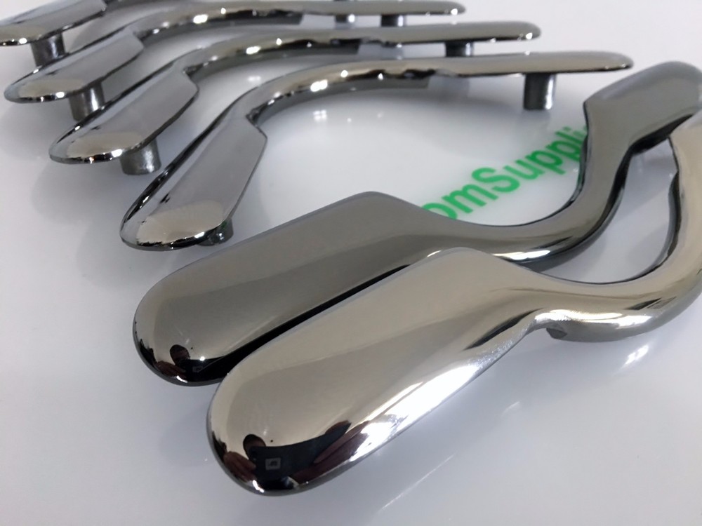 QUALITY SOLID Pool Snooker Table BLACK CHROME Pocket Brackets Heavy boss Round