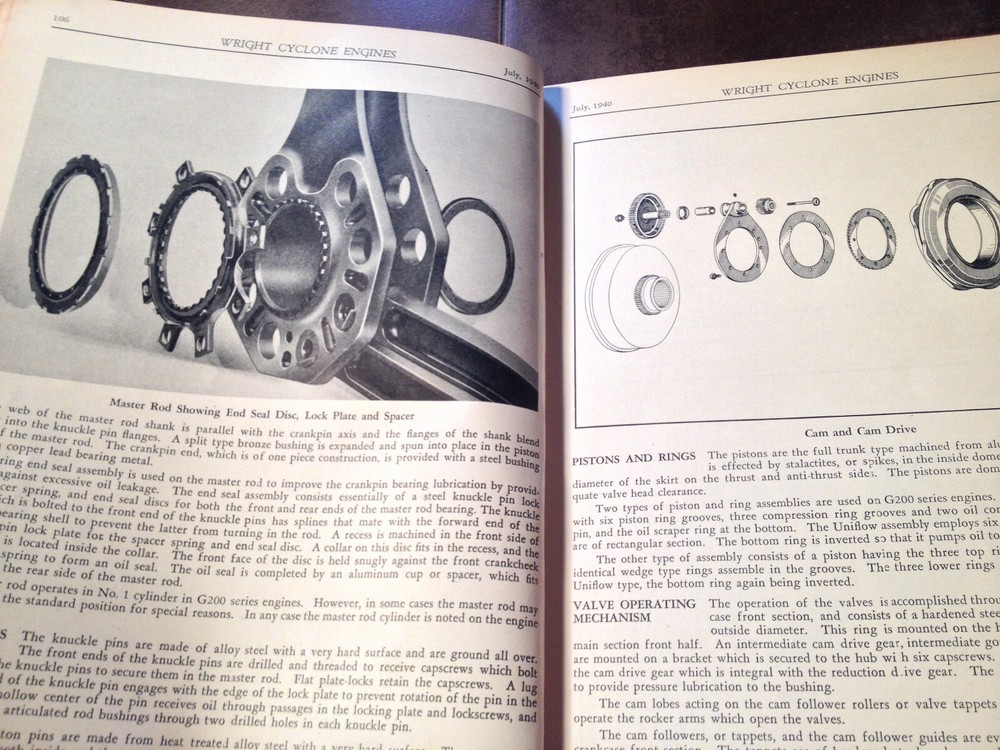 Original 1940 Wright Cyclone GR-1820-G200 Install, Ops & Maintenance Manual