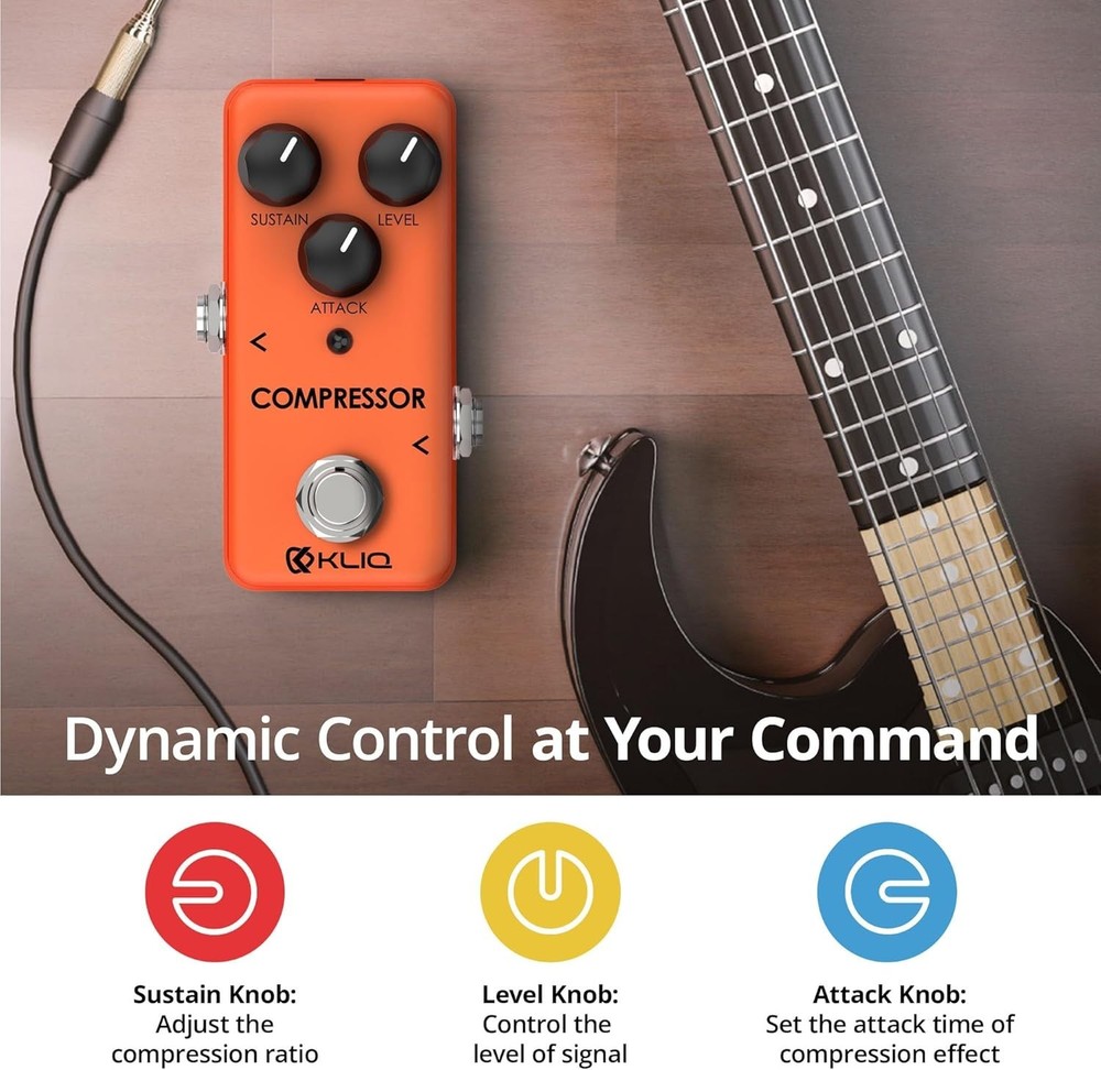 Sturdy & User-Friendly KLIQ Tiny-Compressor Pedal - Perfect for Performances