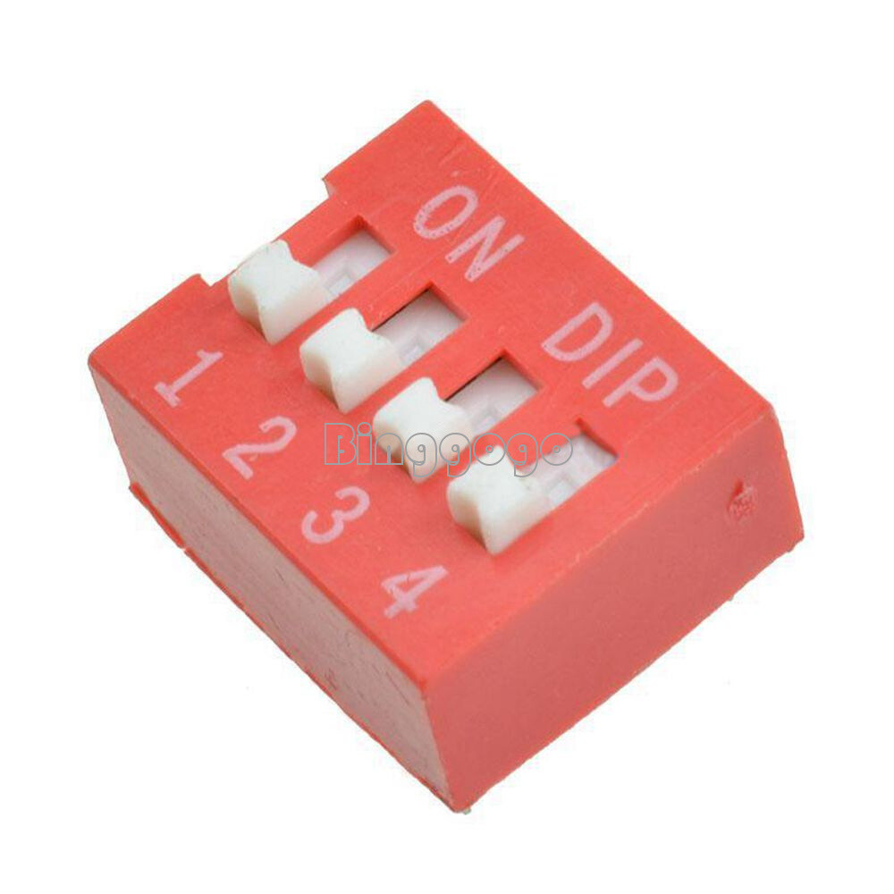 10pcs slide type switch modules 2.54mm 4-bit 4 position way DIP red pitch