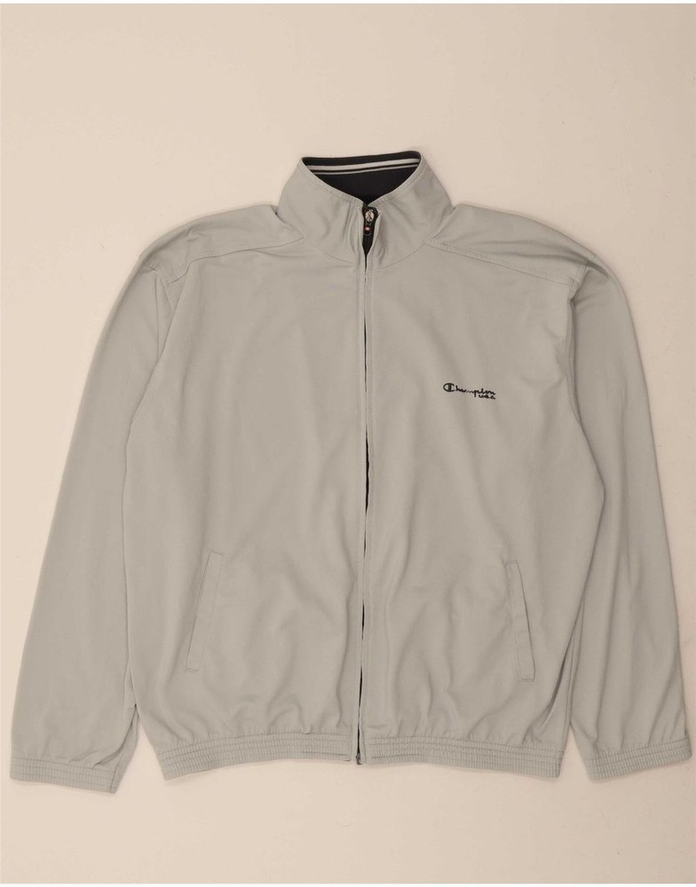 CHAMPION Mens Tracksuit Top Jacket 2XL Grey Polyester DY84