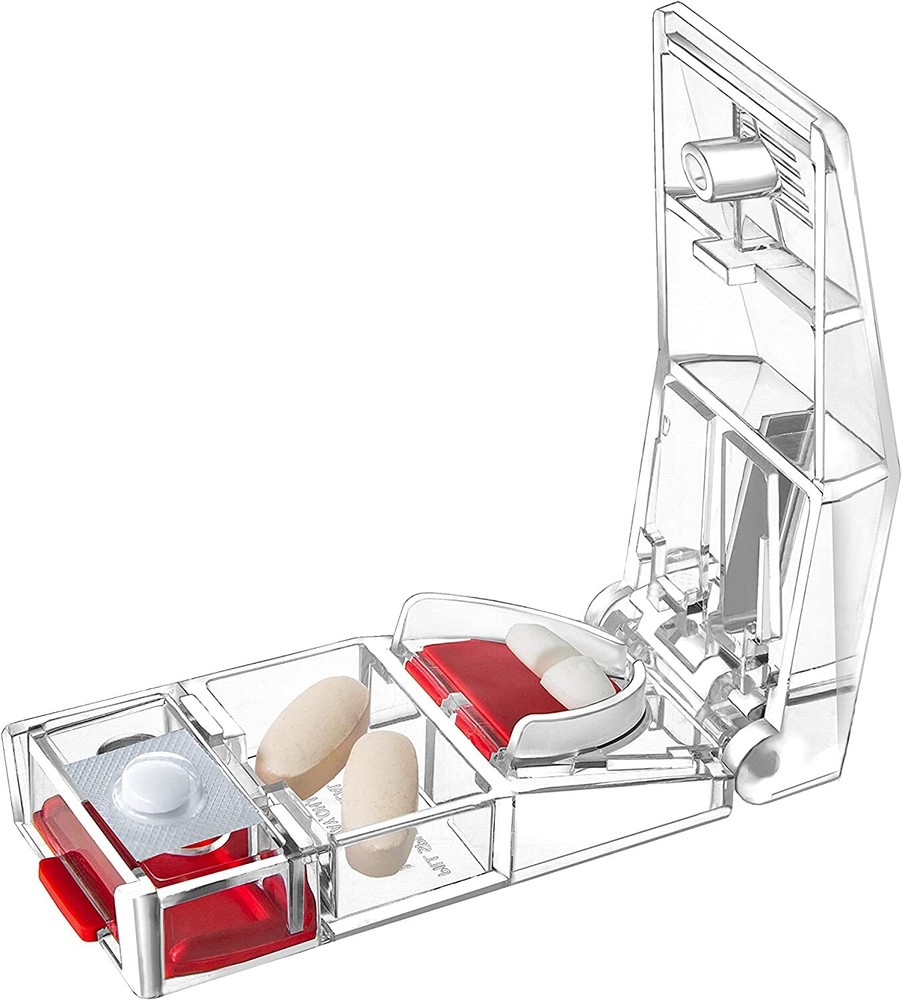 MAXSPLIT Safety Pill Splitter and Cutter - with Pill Puncher - Small or Large