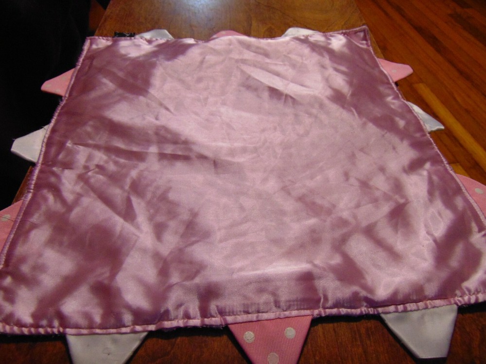 Lashea pink minki dot ribbon security blanket