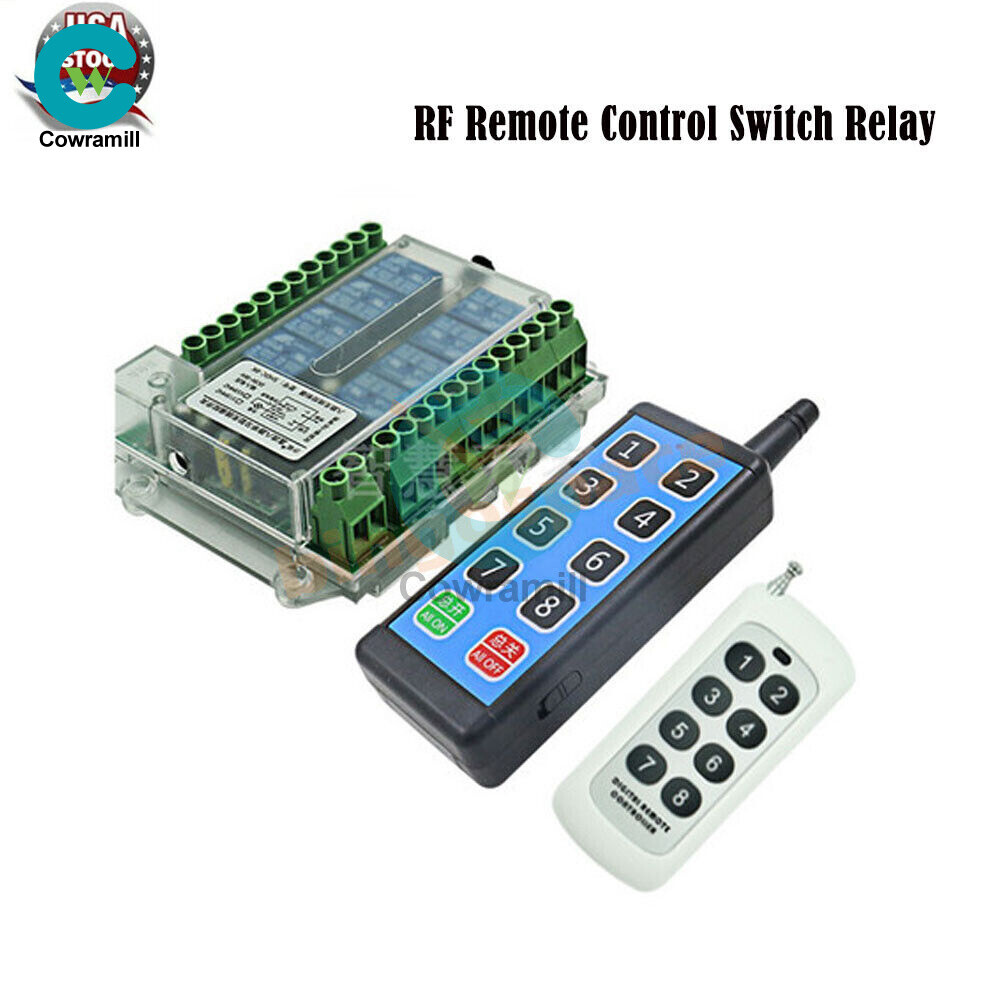8 Channel Wireless RF Remote Control Switch Relay Module DC8-86V / AC110-275V