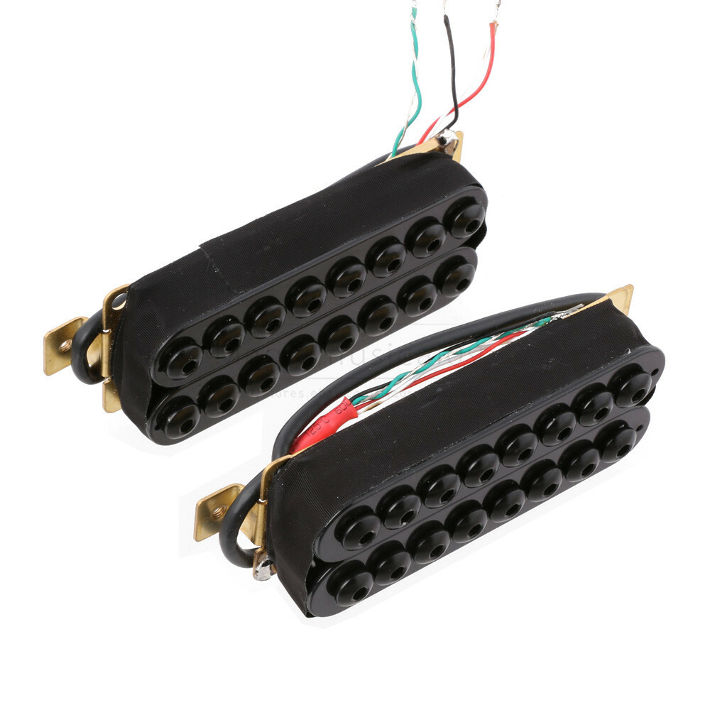 8 String Bridge & Neck Guitar Pickup Set Double Coil Humbucker Black