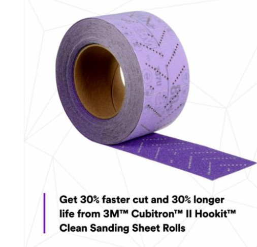 3M 34442 Cubitron Hookit Clean Sanding Sheet Rolls 737U