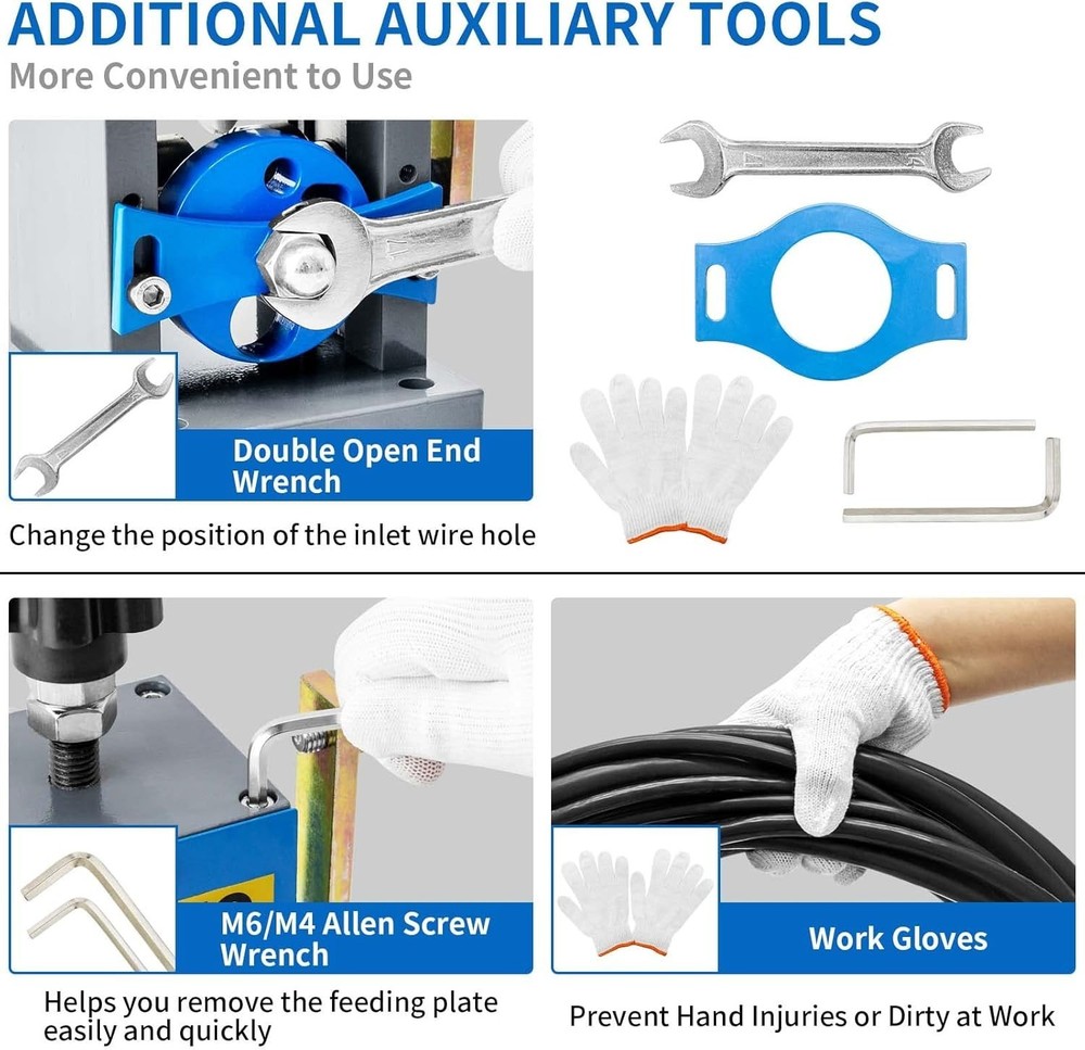 Portable Wire Stripping Machine with Gloves & Spare Blade – Dual Function