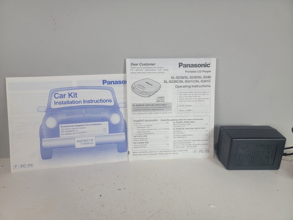 Panasonic Portable CD Player Model No. SL-S241C