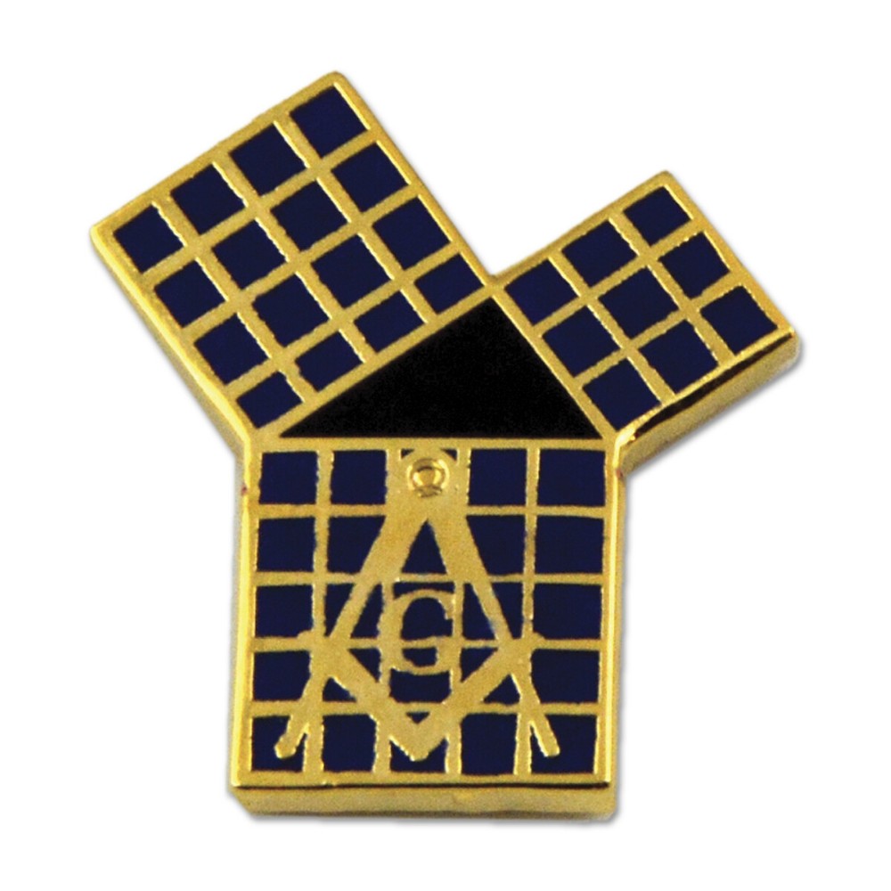 Euclid's 47th Proposition with Grid Masonic Lapel Pin