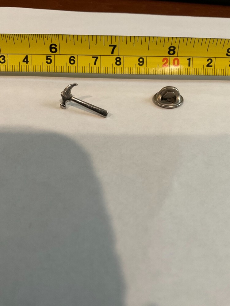Hammer Lapel Pin Silver Tone