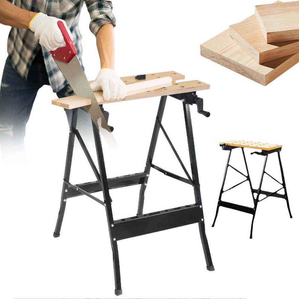 NEW! DIY Folding Multipurpose Foldable Trestle Work Bench Workbench Portable USA