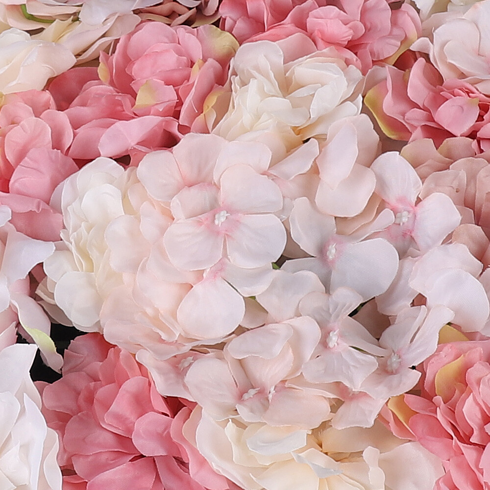 6pcs Artificial Rose Flower Wall Hydrangea Panel Background Wedding Party Decor