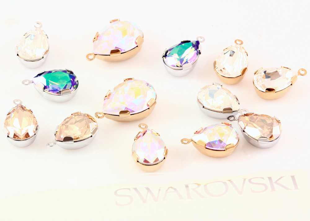 Superior PRIMERO 4320 Pear Crystals in Setting Ring On Top