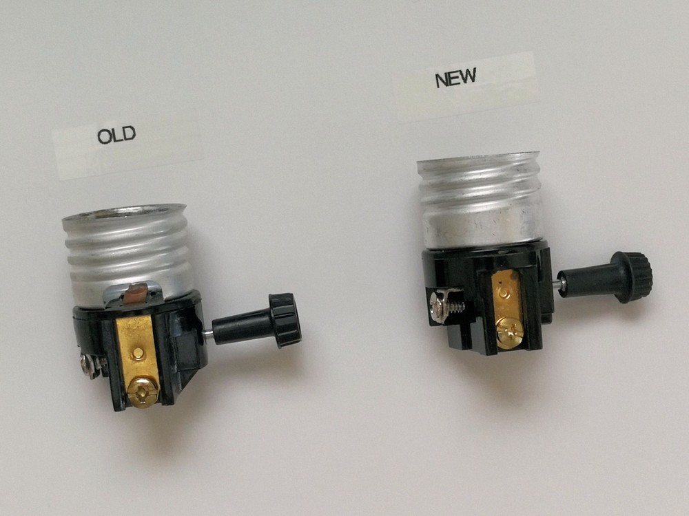 2 Pack 3 Way Lamp Socket Replacement Medium Base Interior Turn Knob 2 Circuit US