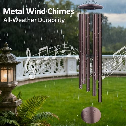 54" Large Wind Chimes for Outside Deep Tone - Gift Box Packaged, Bronze