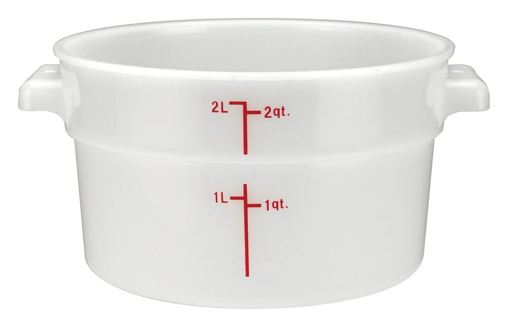 2qt Round Storage Container, White, PP (12 Each)