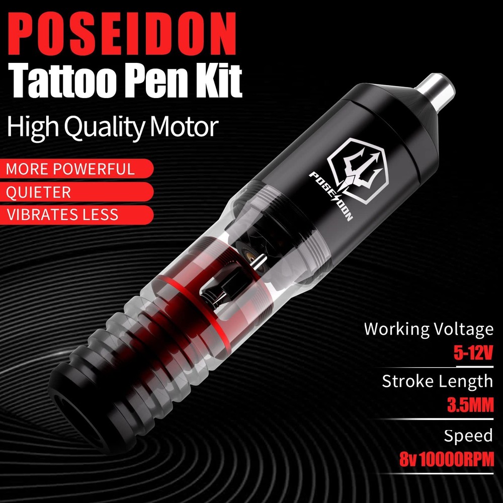 Wireless Tattoo Machine Kit with Power Supply & 40 Needles for Beginners