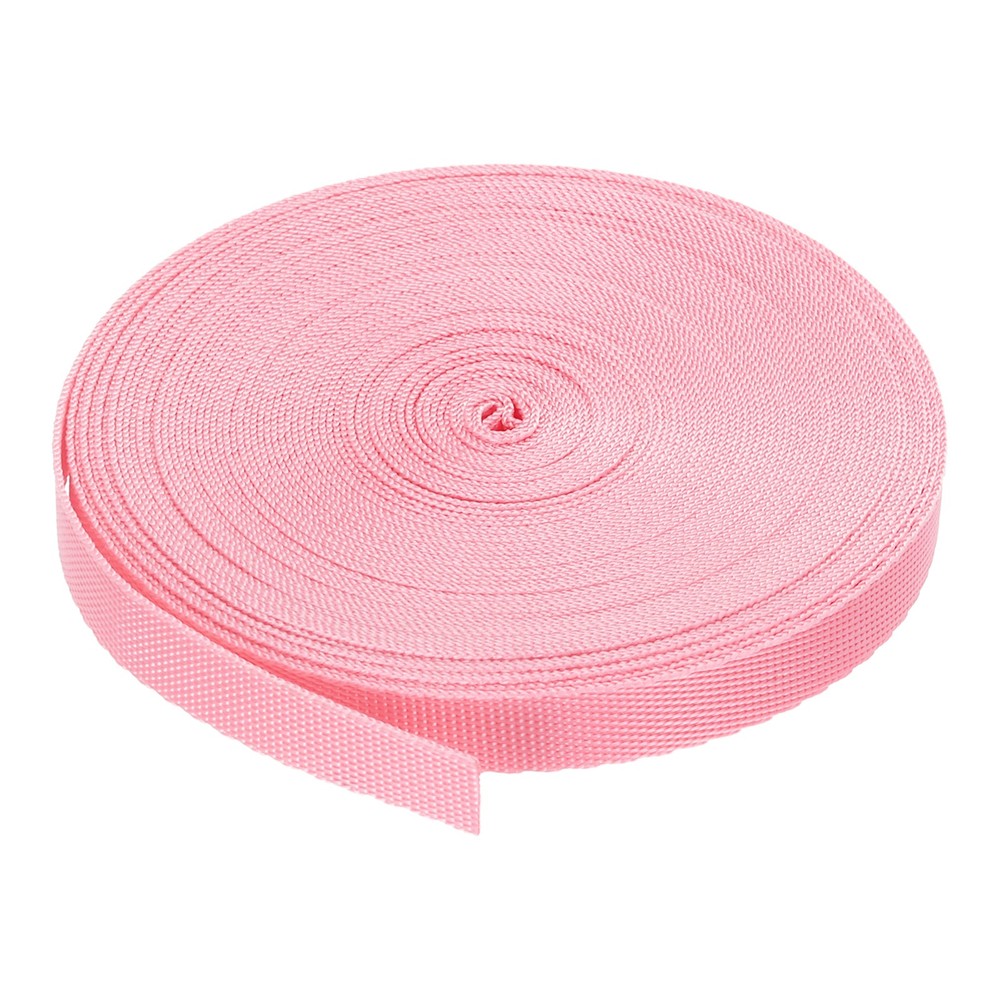 Flat Nylon Webbing Strap 3/8 Inch 10 Yards Cherry Pink for Backpack