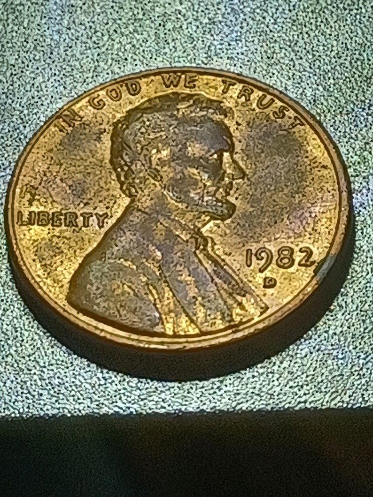 1982D PENNY ERRORS 3.1 GRAMS OFF CENTER STRIKE