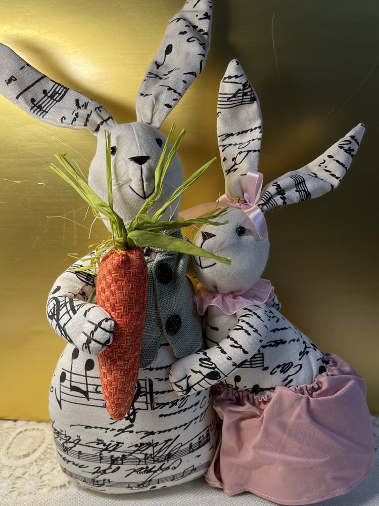 Hugging Cloth Easter Rabbits Stuffed Weighted Musical Note Material Carrot