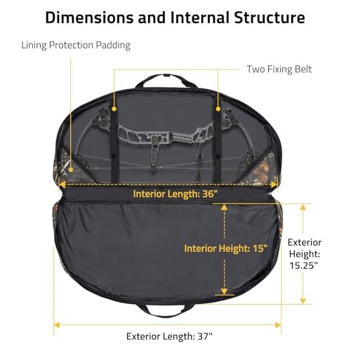 37" Compound Bow Case, Bow Bag Soft Bow Case Compact Arrow Case, Camo