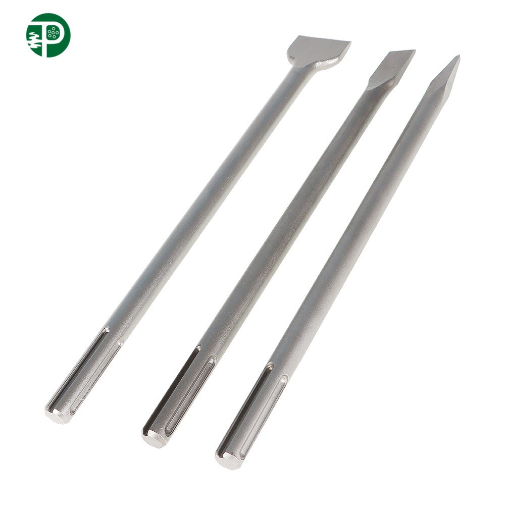 3 Pieces 16 inch SDS Max Bits Set Long-Point Chisel Scaling Chisel Flat Chisel