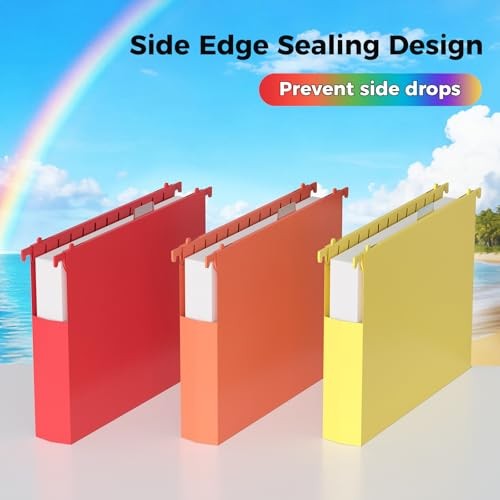 10 Pack Letter Size Hanging File Folders, Plastic Hanging File Folders,