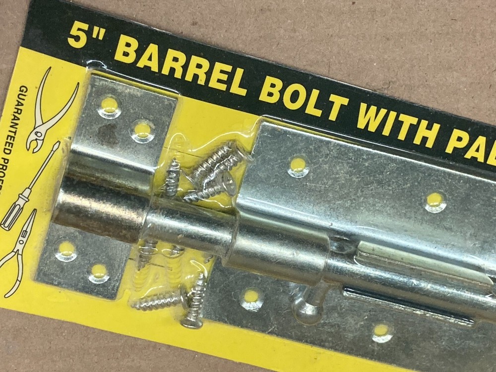Home Tools ~20919 ~ Heavy Duty Barrel Bolt ~ 5" ~ WITH PADLOCK HOLE