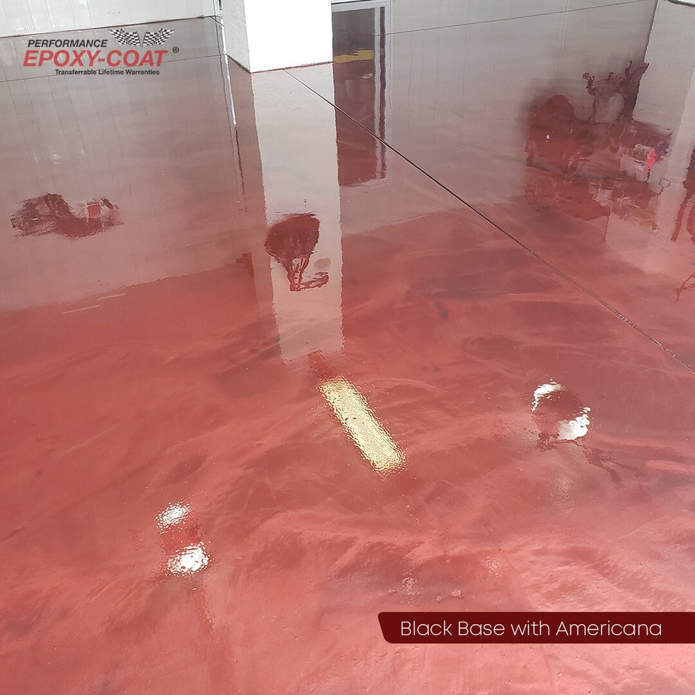 Metallic Half Epoxy Floor Coating Kit 150 sq. ft. TILE RED Base Coat