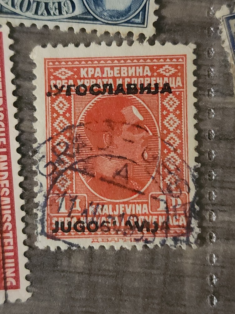 Foreign 1d Black Overprint Stamp Used - #A307