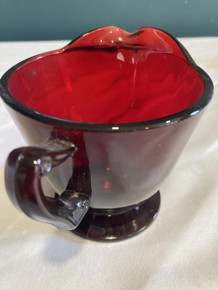 Vintage Ruby Red Glass Creamer
