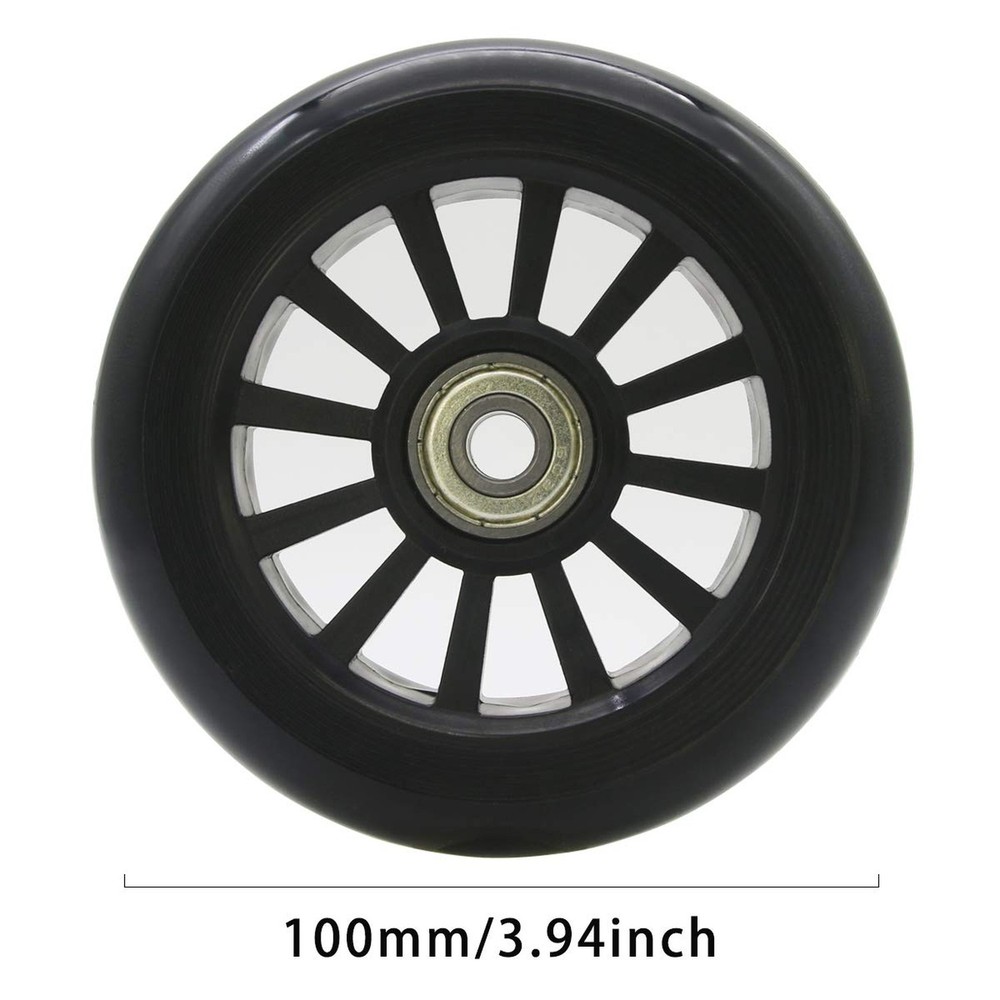 100mm Pro Kick Scooter Wheels Replacement Pair-Plastic Core 100mm Scooter Whe...