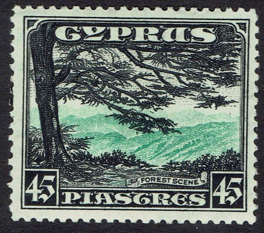 CYPRUS 1934 FOREST SCENE 45PI TOP VALUE