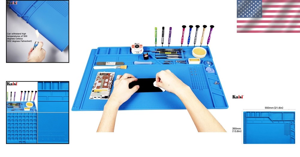 Silicone Soldering Mat with Screw Organizer