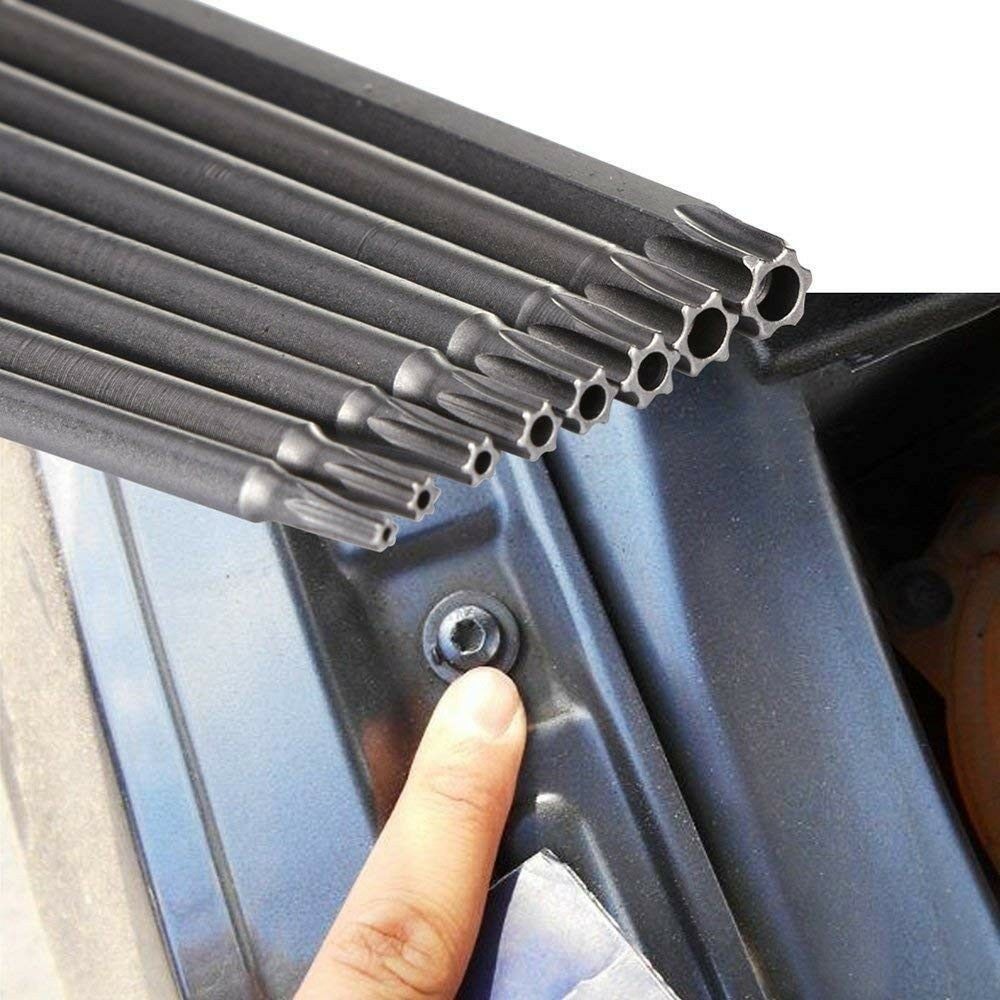 Magnetic Tamper Proof Security Drill Bit Set Torx Screwdriver Flat Head 1/4" Hex