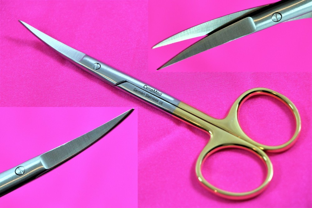 Premium GERMAN TC Iris Scissors 4.5" Curved Surgical Dental Instruments