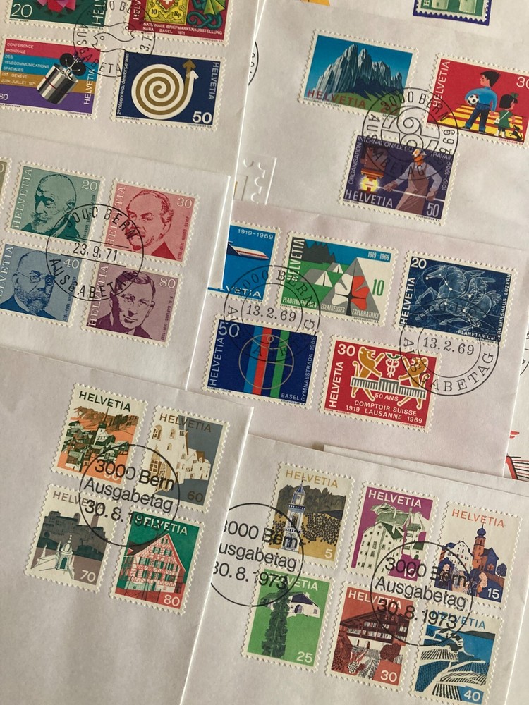 Switzerland 30 different FDC covers between 1965 and 1973 all stamp sets