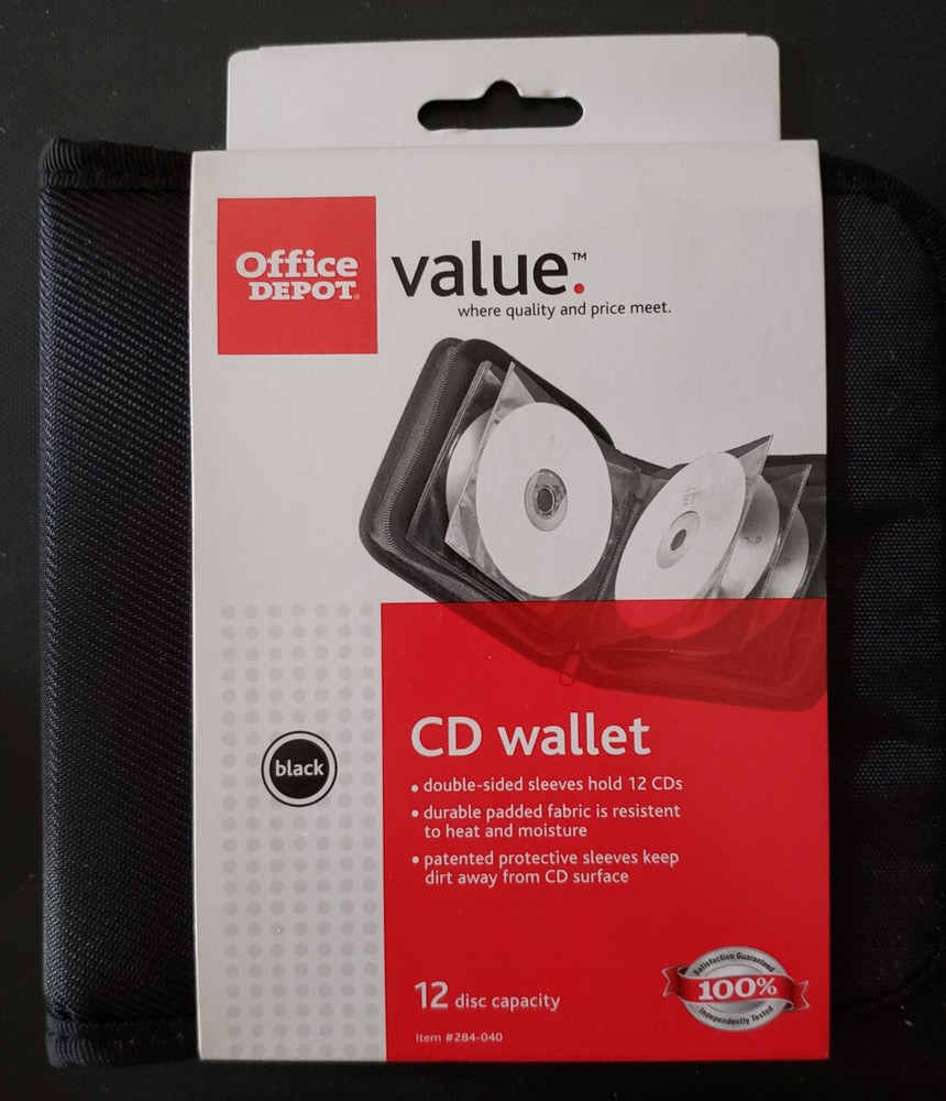 Office Depot CD/DVD/Blu-Ray Wallet 12 Discs New In Package