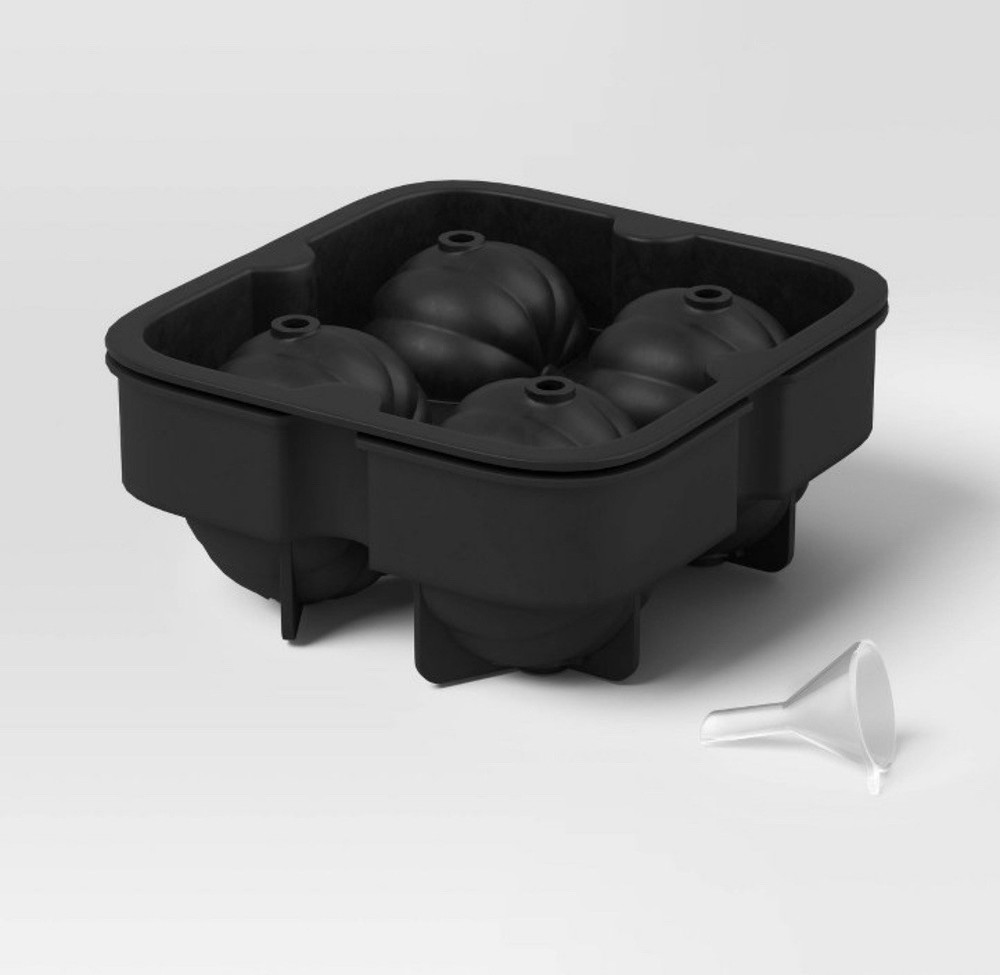Threshold Pumpkin 🎃 Flexible Silicone Ice Cube Mold Black 3D Shape Fall NEW!