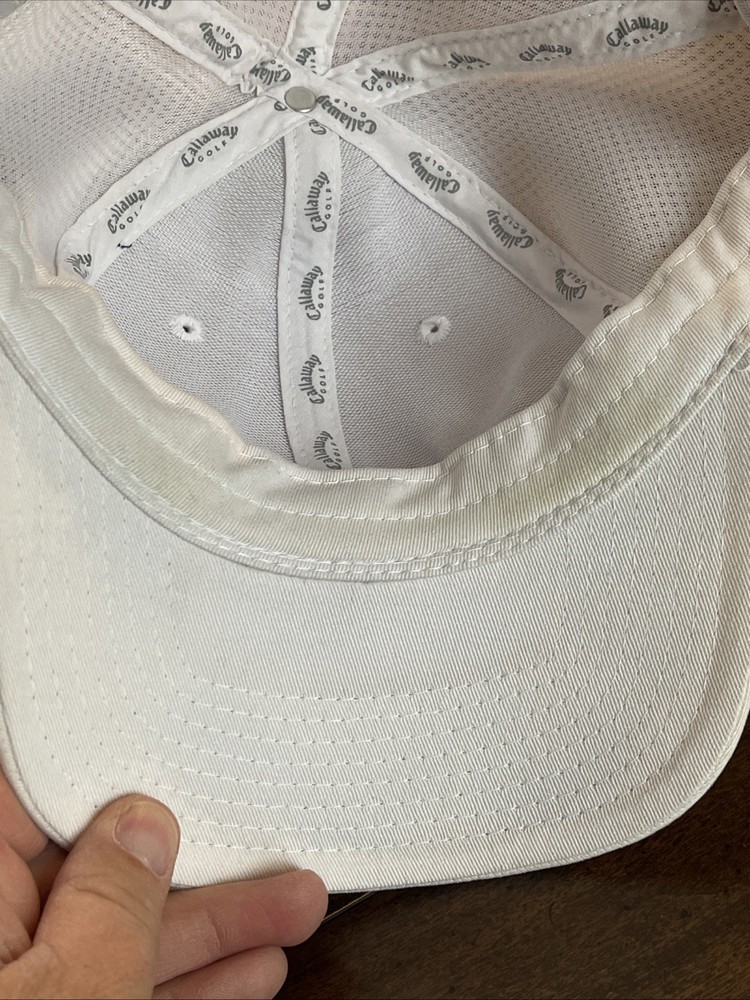 New Era Callaway Golf Hat All White Preowned Adjustable Back