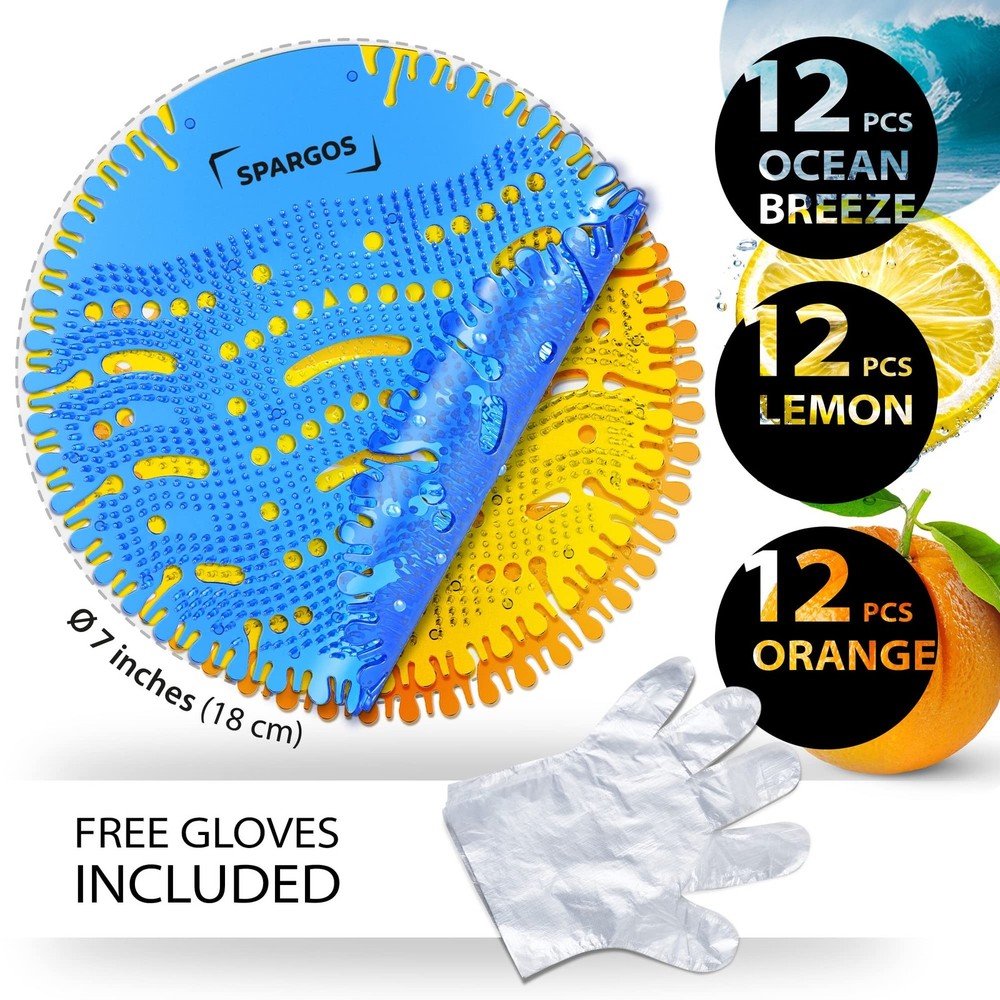 Urinal Screen Deodorizer (36 Pack) - Urinal Cakes - Fresh 3d Wave Anti-Splash...