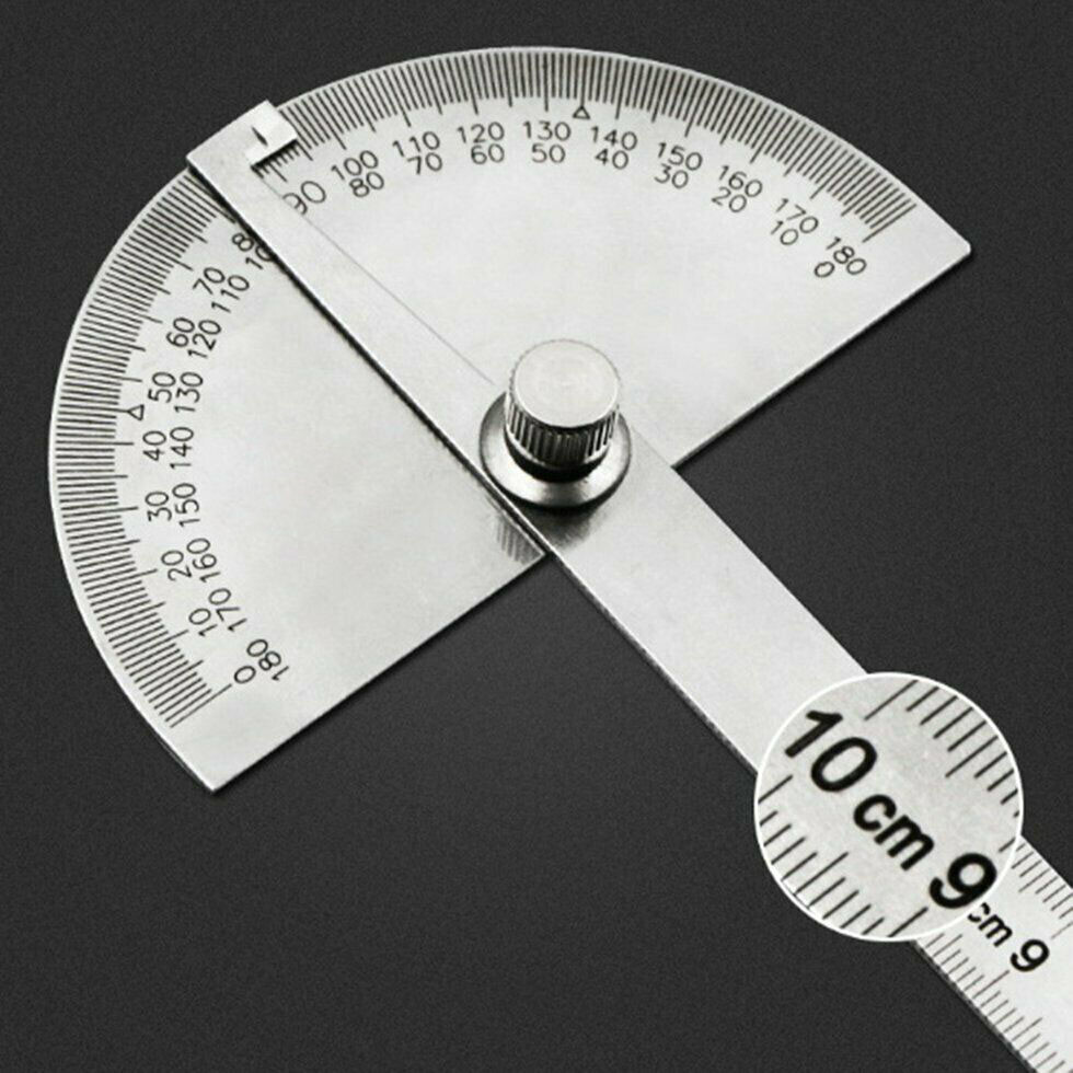 Stainless Steel Precise SAE Protractor 0-180° Woodwork Construction Angle Ruler