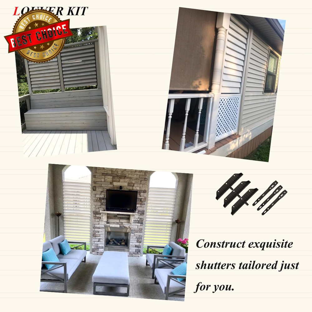 Louver Bracket Kit, Deck Sunblind System, Shutters Hardware System for Windows G